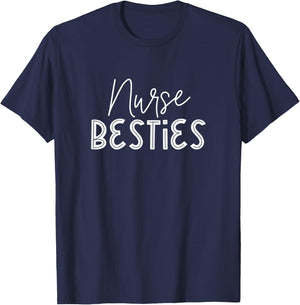 Nurse Besties Matching BFF For Best Friends Nurses T-Shirt - T-Shirt | Navy