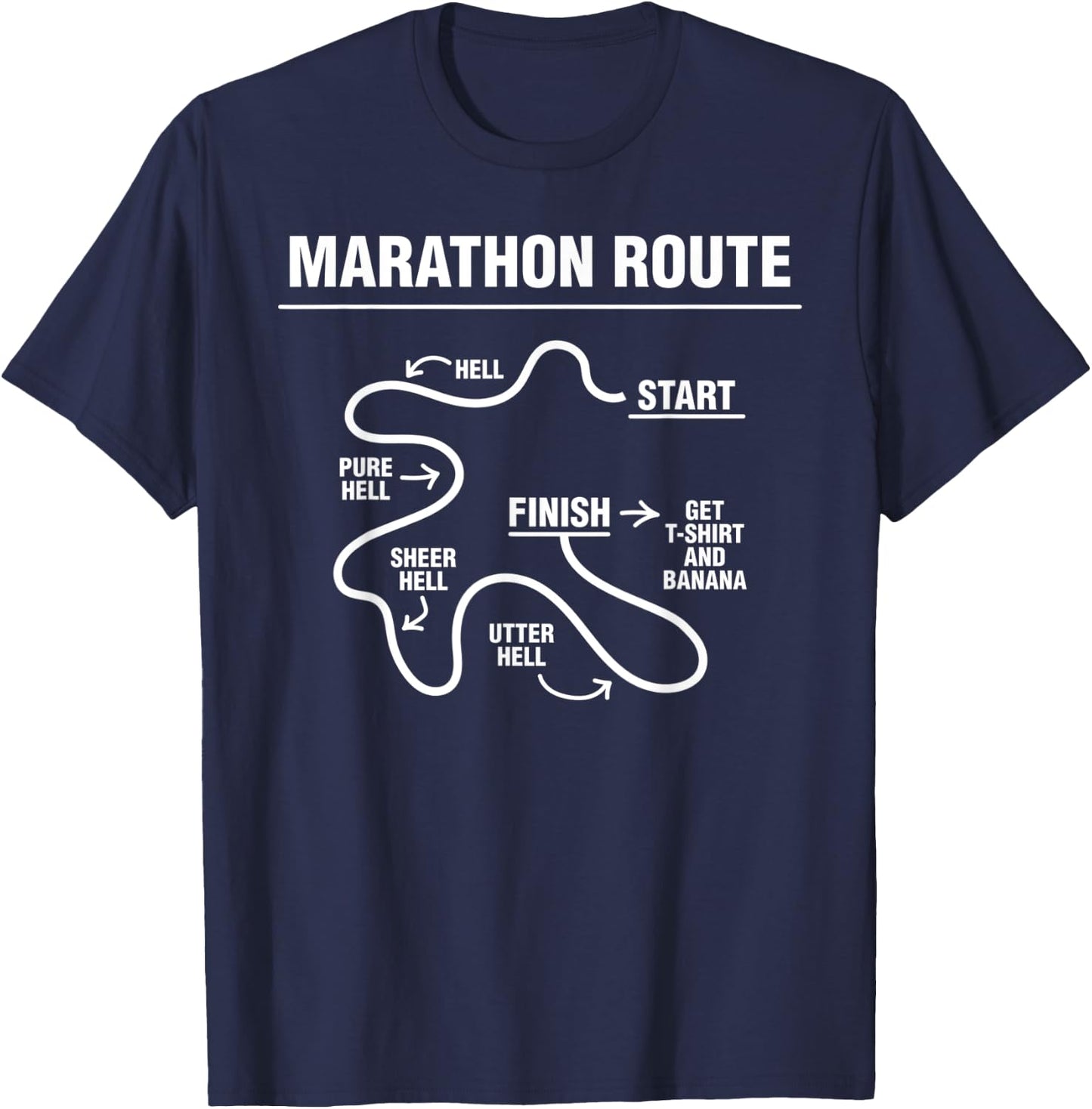Funny Marathon T-Shirt - T-Shirt | Navy