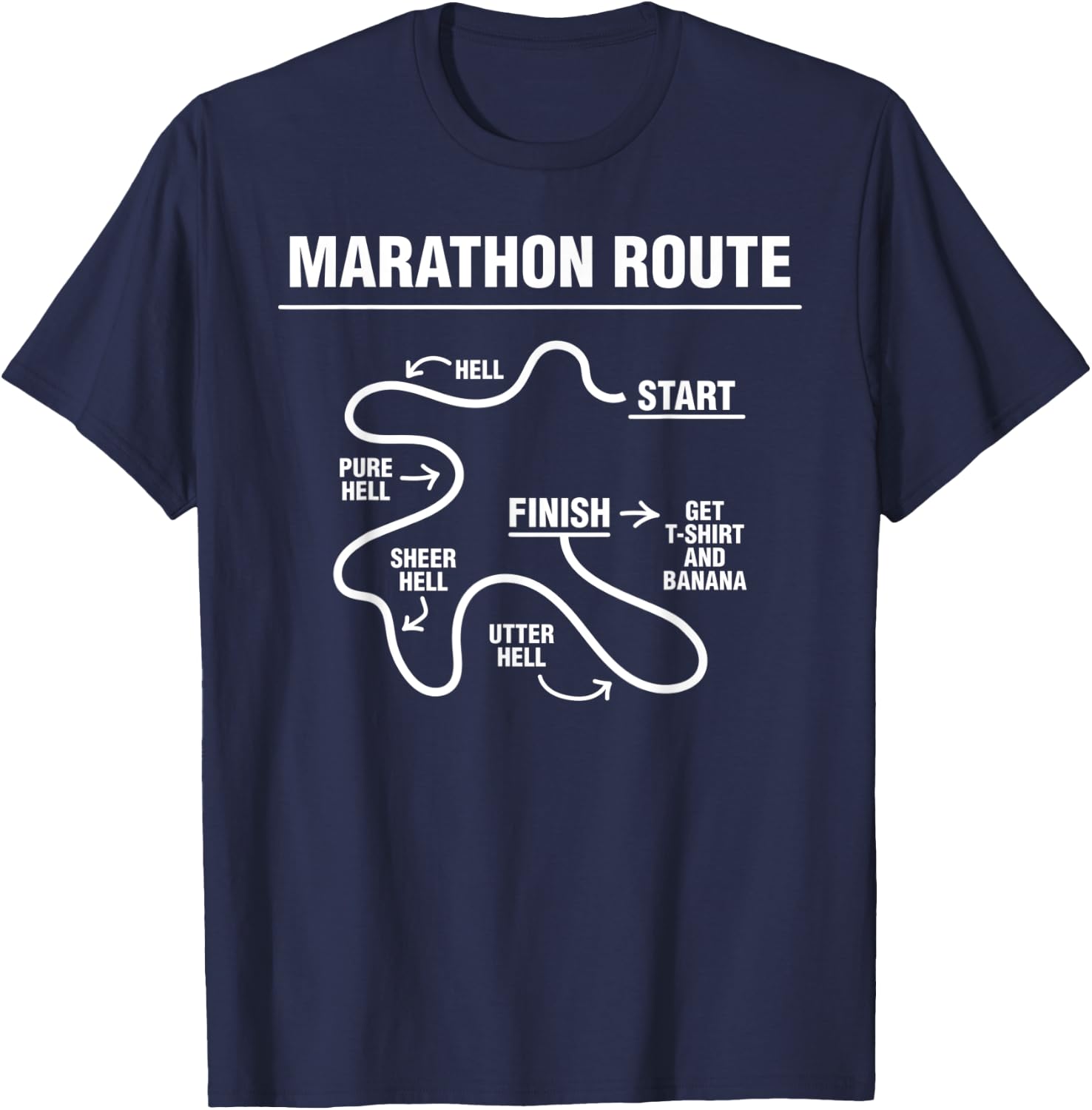 Funny Marathon T-Shirt - T-Shirt | Navy
