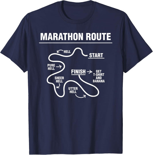 Funny Marathon T-Shirt - T-Shirt | Navy
