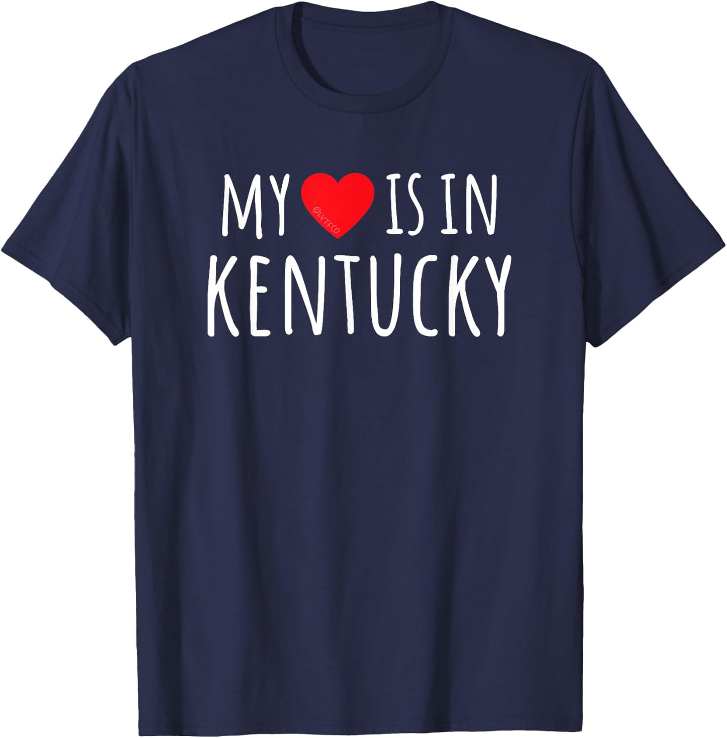 MY HEART IS IN KENTUCKY Cute American State T-Shirt - T-Shirt | Navy