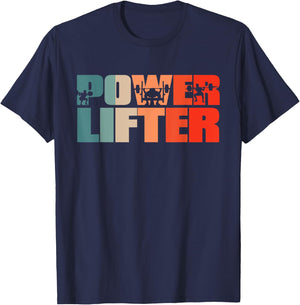 Retro Powerlifting Gym Weightlifting - Vintage Powerlifter T-Shirt - T-Shirt | Navy