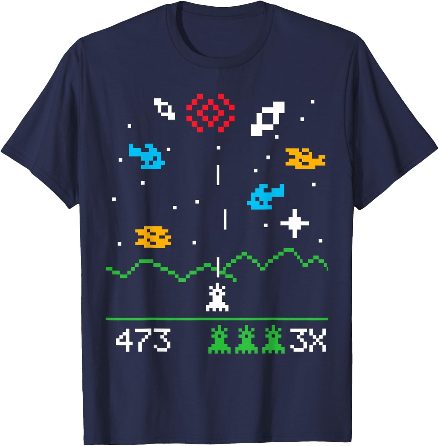 Sheldon Nerdy Vintage Astro Attack Video Gamer Geek Gift T-Shirt - T-Shirt | Navy