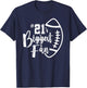 Number 21's Biggest Fan Shirt Football Player Mom Dad Family T-Shirt - T-Shirt | Navy