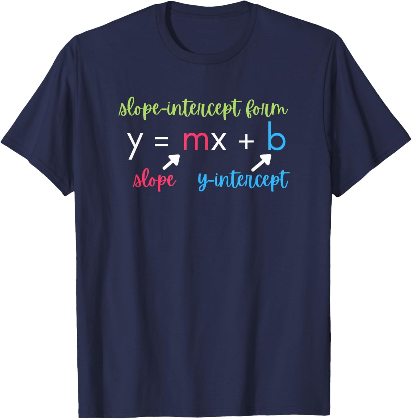 Math Teacher Slope Intercept Form Algebra Women T-Shirt - T-Shirt | Navy