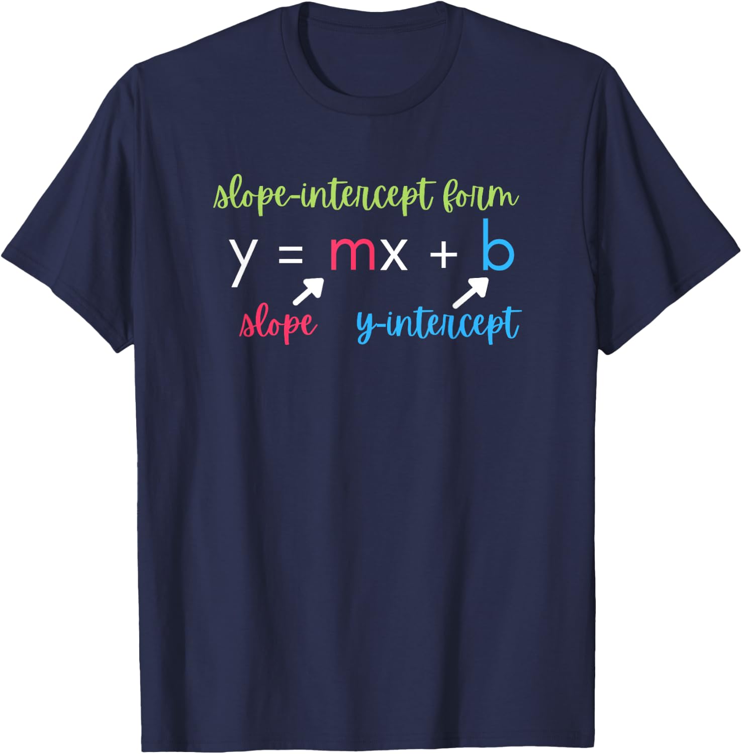 Math Teacher Slope Intercept Form Algebra Women T-Shirt - T-Shirt | Navy