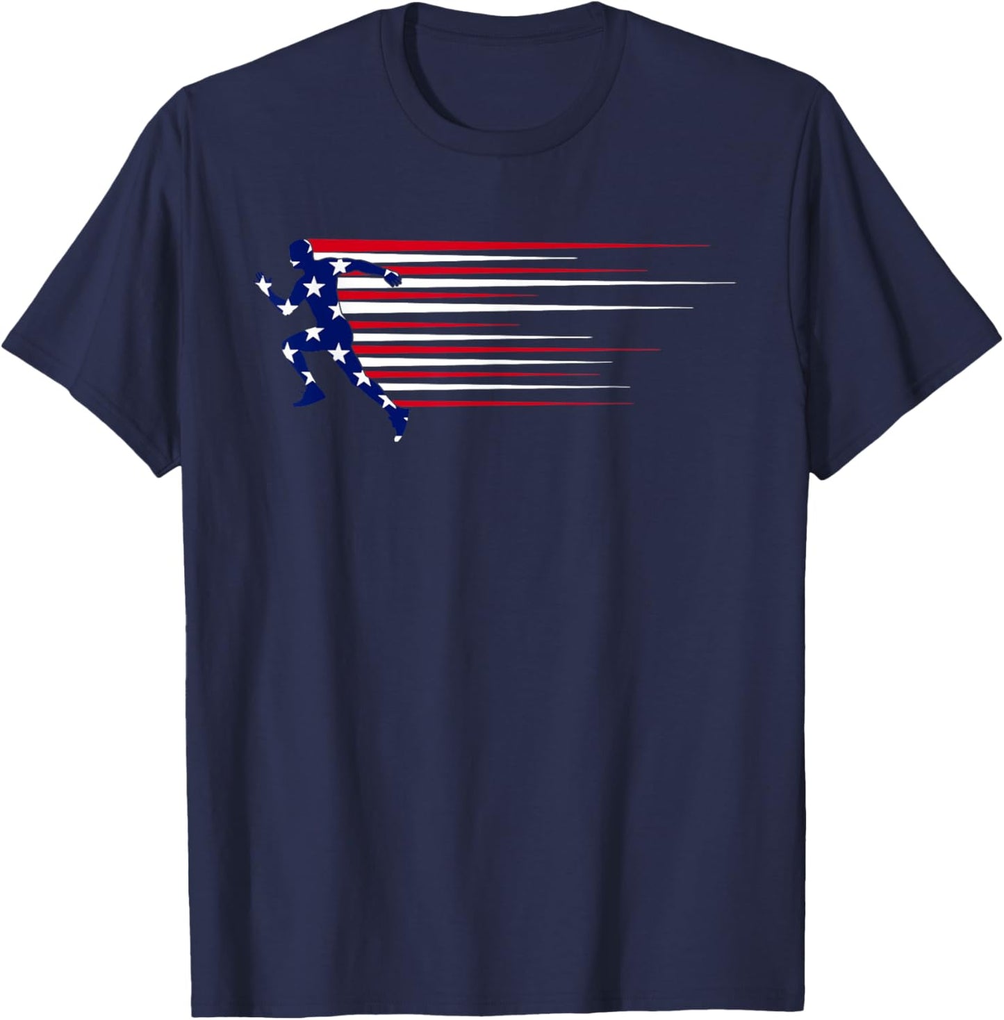 Best USA American Flag Track And Field Gift Team Men Women T-Shirt - T-Shirt | Navy