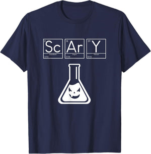 Scary periodic table halloween science T-Shirt - T-Shirt | Navy