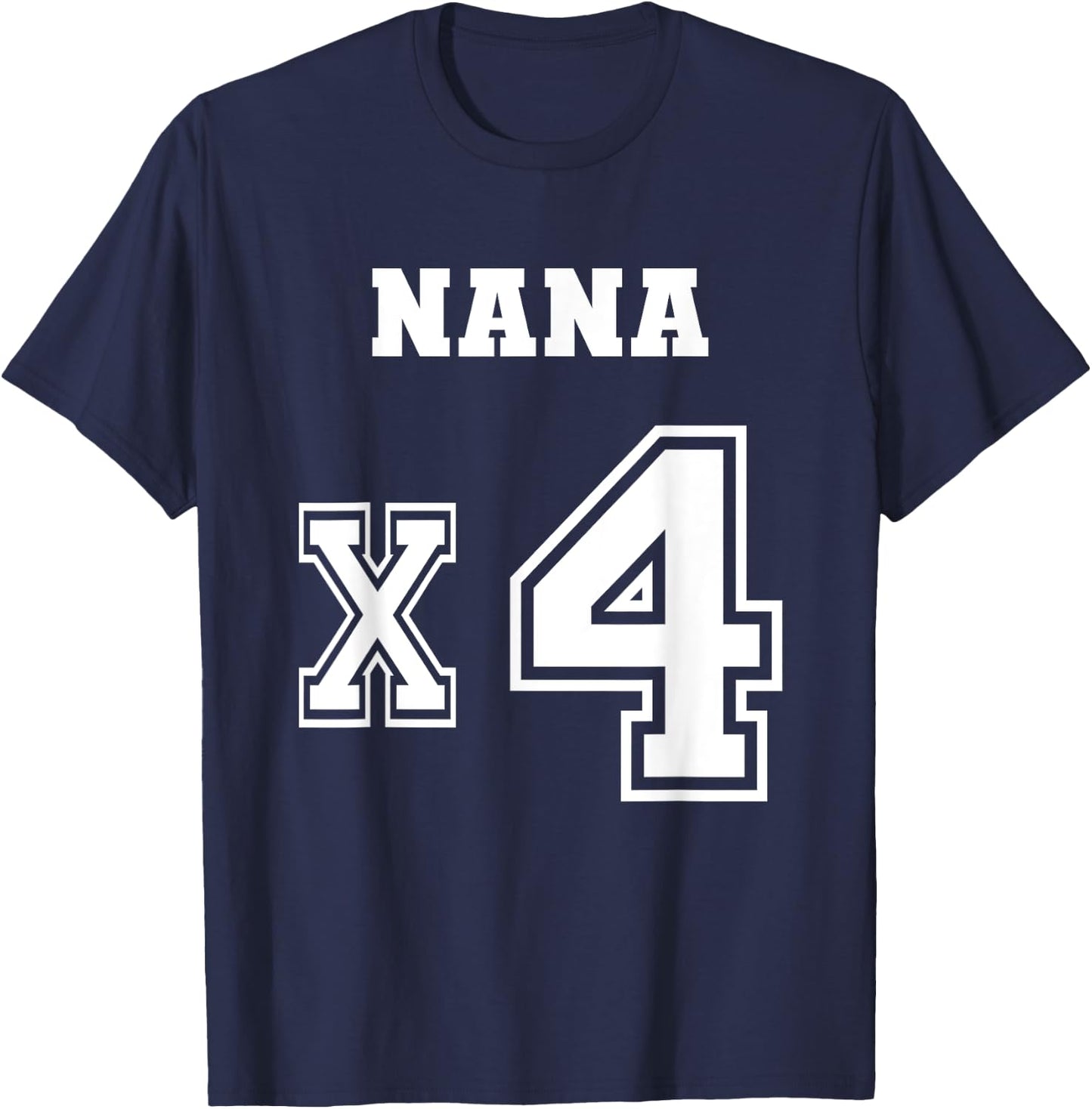 Jersey Style Nana x4 x 4 GrandChildren Proud Grandmother Mom T-Shirt - T-Shirt | Navy