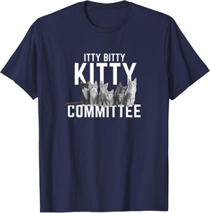Itty Bitty Kitty Committee Cute Cat T-Shirt - T-Shirt | Navy