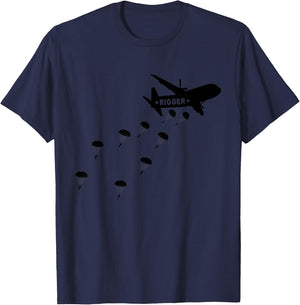 Parachute Rigger Paratrooper Airplane T-Shirt - T-Shirt | Navy