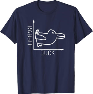Wittgenstein Rabbit Duck - Philosopher T-Shirt - T-Shirt | Navy