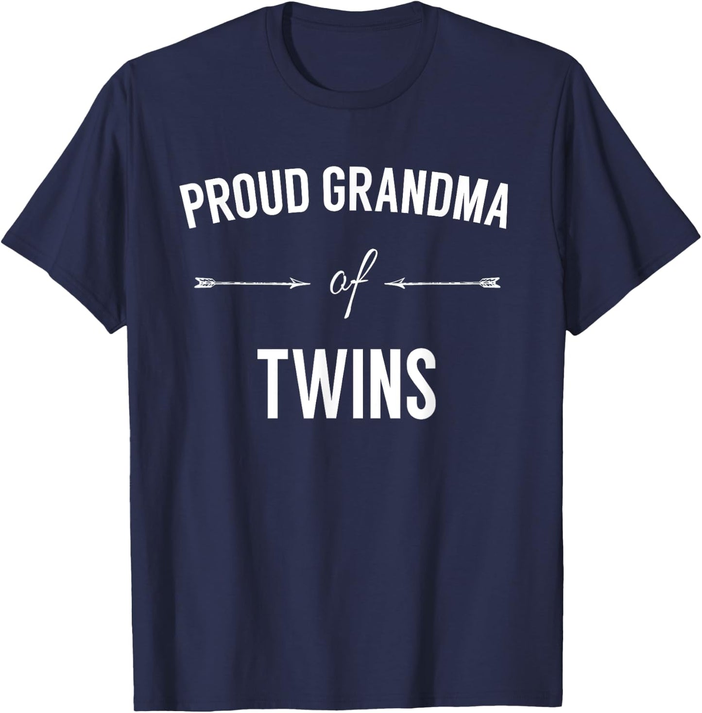 Proud Grandma of Twins Shirt - Twins Pregnancy Announcement T-Shirt - T-Shirt | Navy