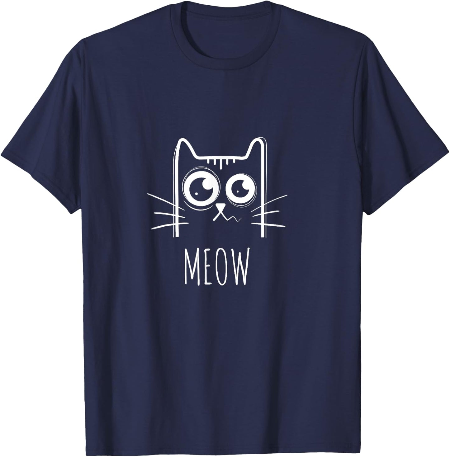 Meow Cat Meow Kitty Cute Cats Mom And Cat Dad Women T-Shirt - T-Shirt | Navy