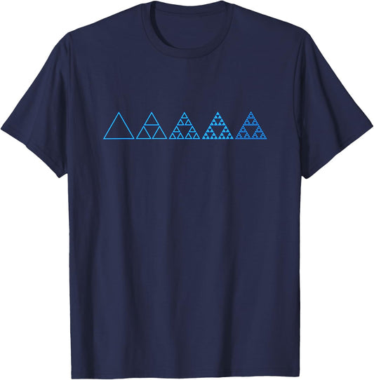 Sierpinski Triangle Fractal Geometry Math Math Matrix T-Shirt - T-Shirt | Navy