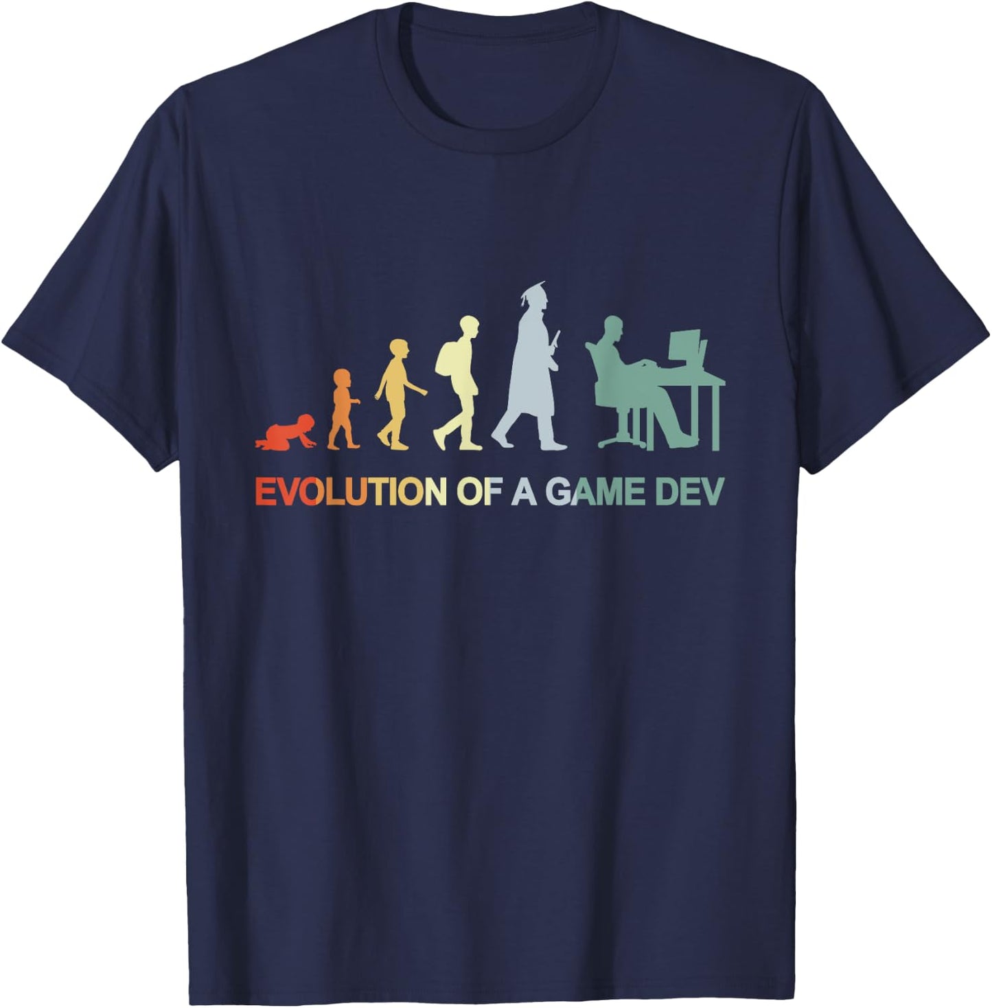 Vintage Game Development Evolution Video Game Producer T-Shirt - T-Shirt | Navy