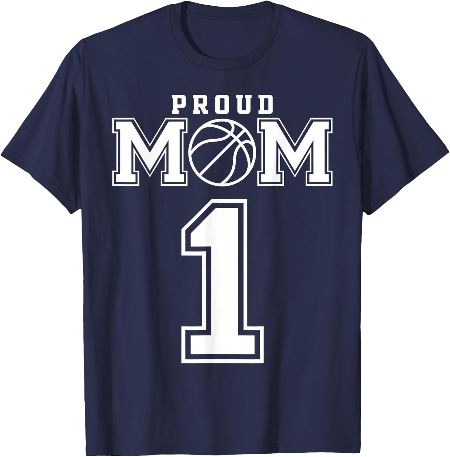 Number 1 Custom Proud Basketball Mom Personalized T-Shirt - T-Shirt | Navy