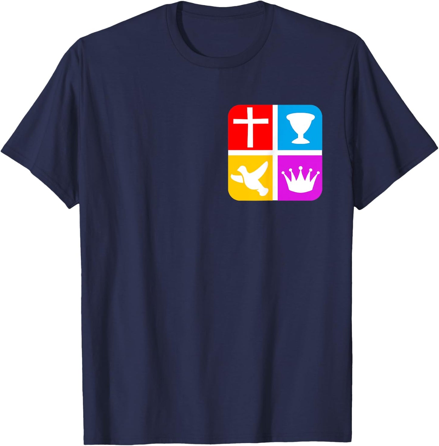 Foursquare Gospel Pentecostalism Church Logo Christianity T-Shirt - T-Shirt | Navy