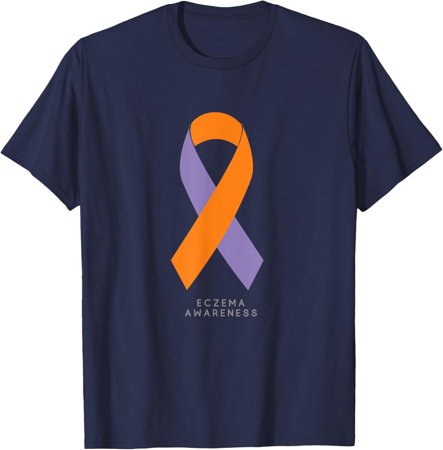 Eczema Awareness Shirt Ribbon T-Shirt - T-Shirt | Navy