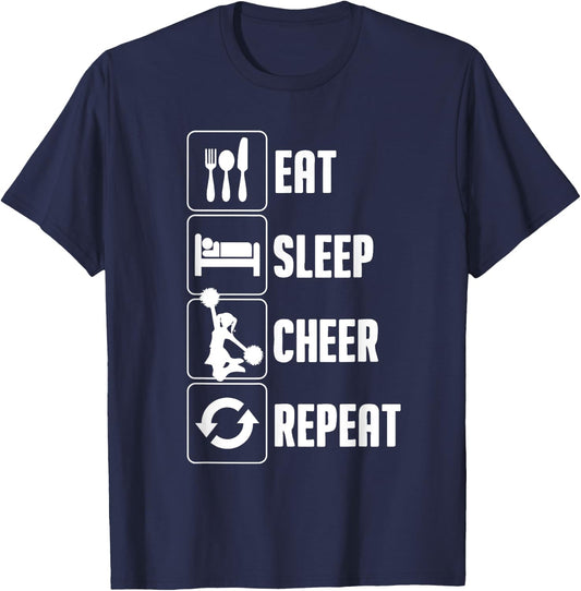 Funny Cheerleading Art For Teen Girl Women Cheerleader Cheer T-Shirt - T-Shirt | Navy