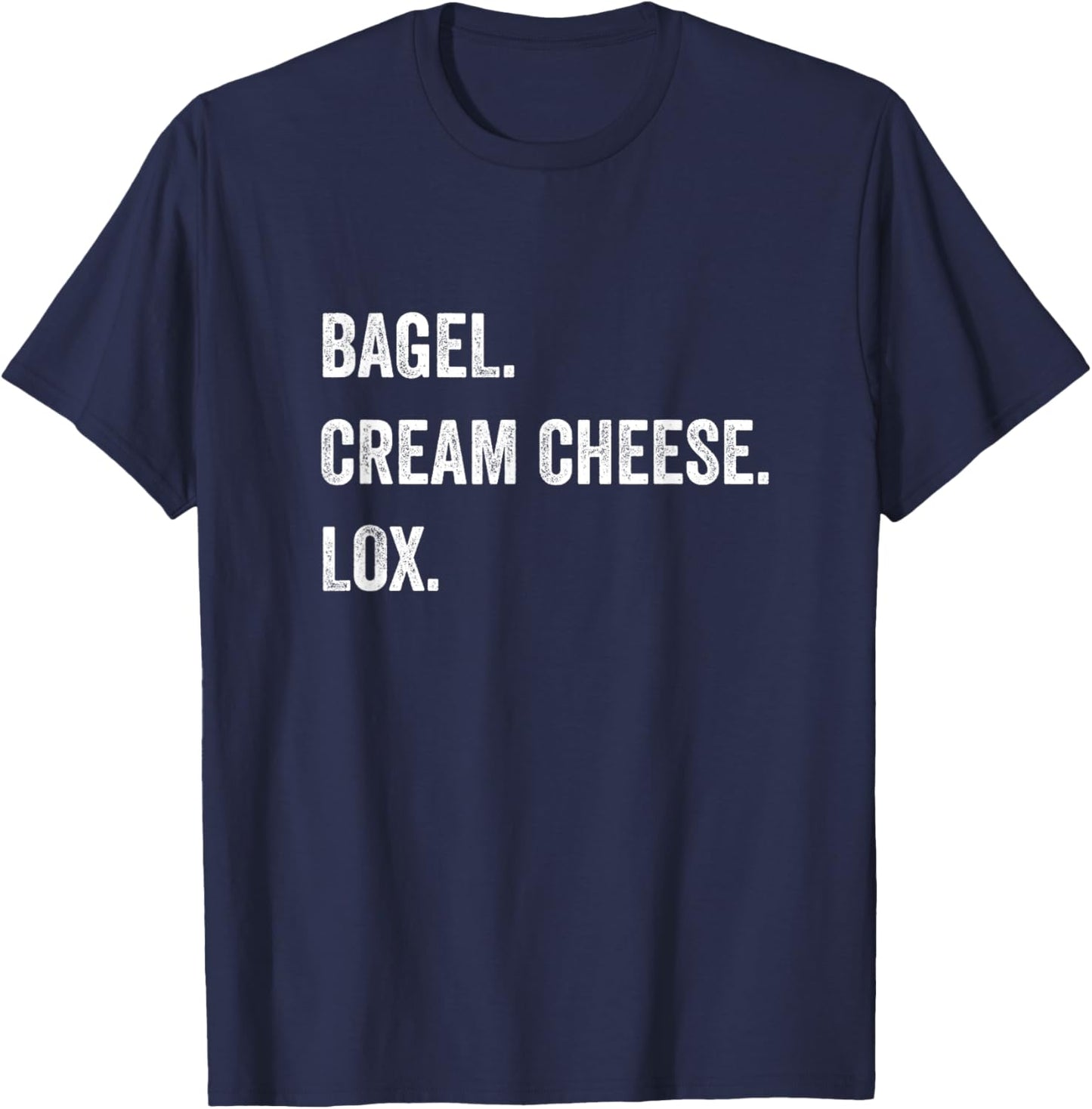 Bagel Cream Cheese Lox Salmon Funny Jewish Deli Fish Lover T-Shirt - T-Shirt | Navy