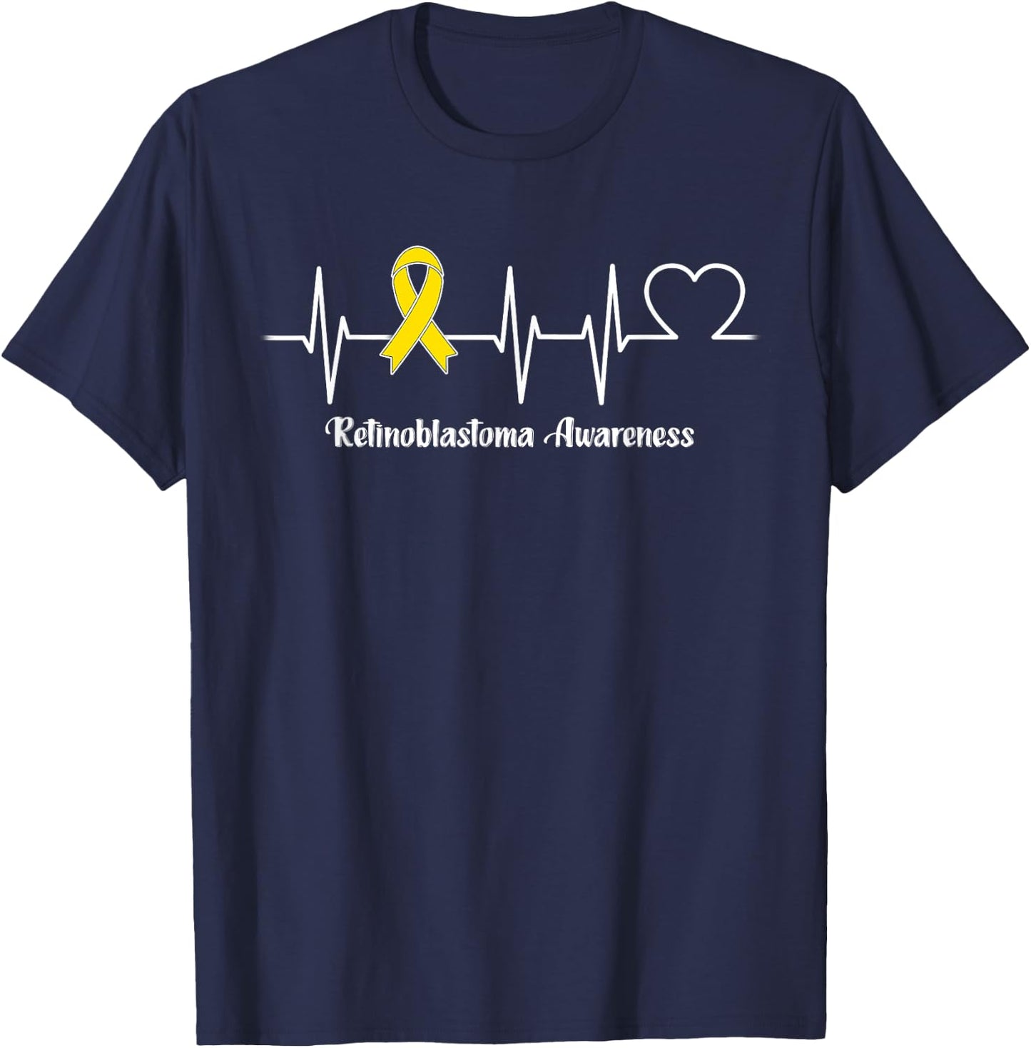Heartbeat Retinoblastoma Warrior T-Shirt - T-Shirt | Navy