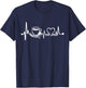 Coffee Lover I love coffee Heartbeat T-Shirt - T-Shirt | Navy