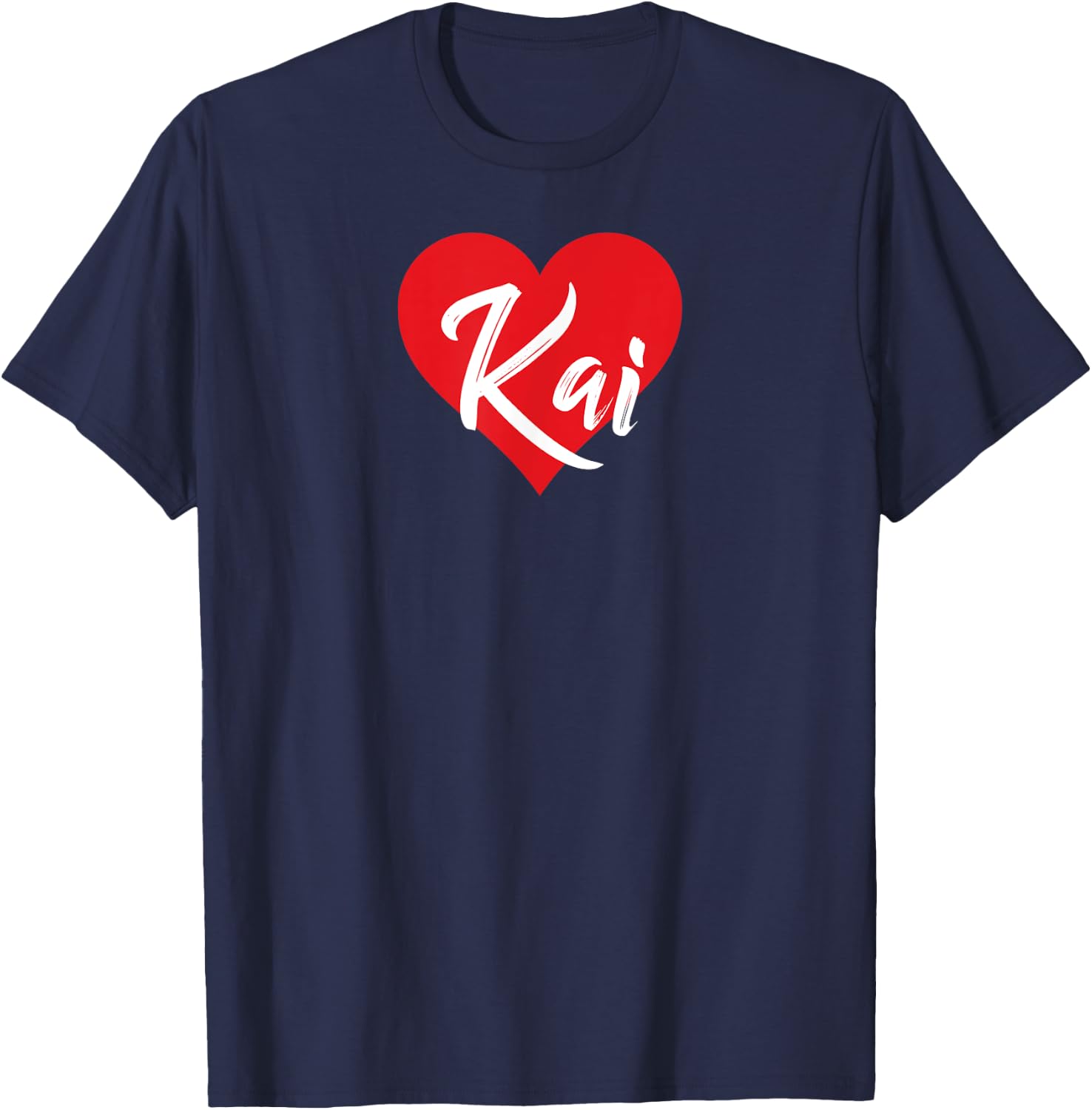 I Love Kai First Name I Heart Named T-Shirt - T-Shirt | Navy