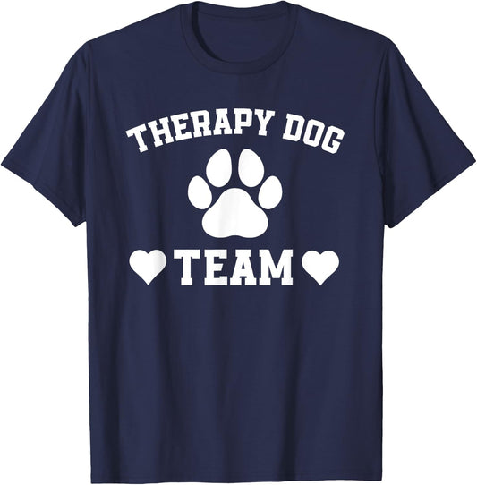 Great Therapy Dog Team Outfit Dogs Lover T-Shirt - T-Shirt | Navy