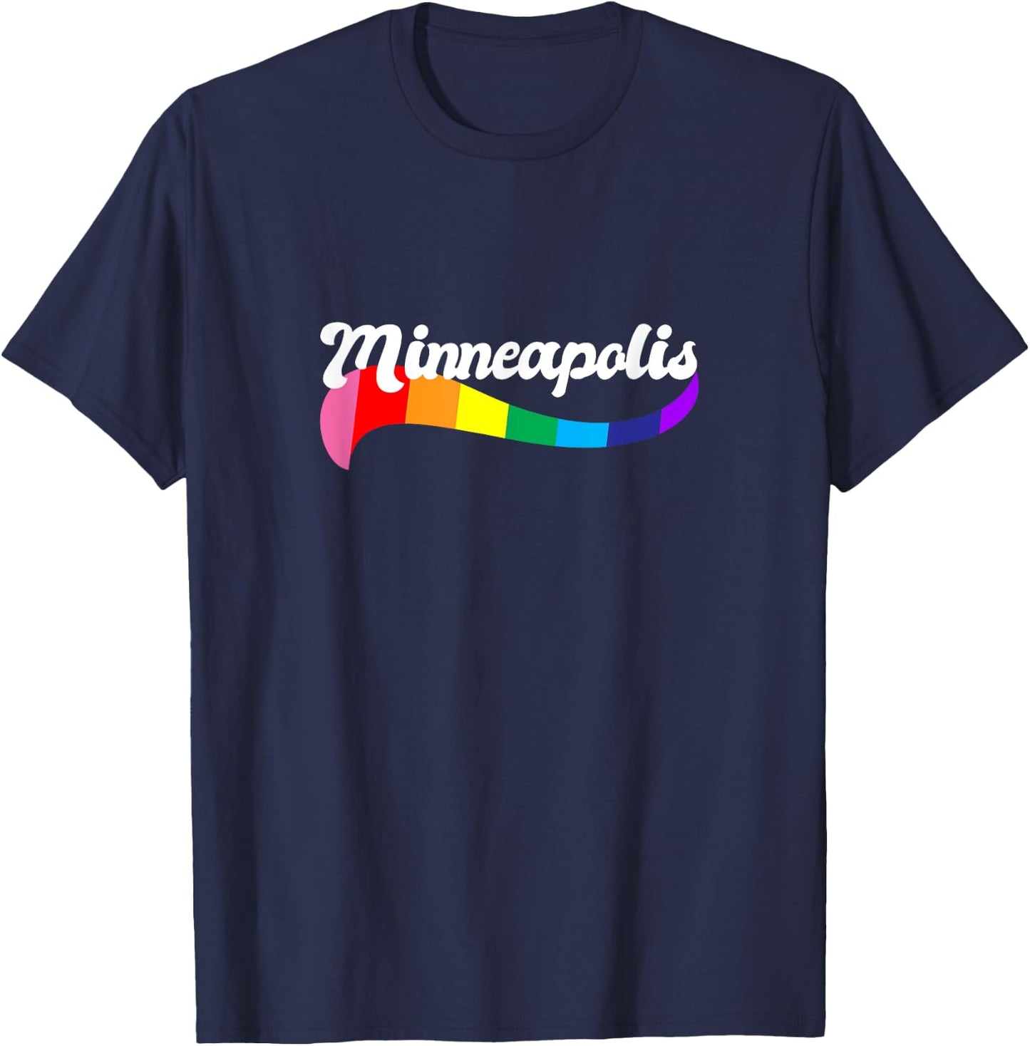 Minneapolis Minnesota Twin Cities gay pride rainbow logo T-Shirt - T-Shirt | Navy