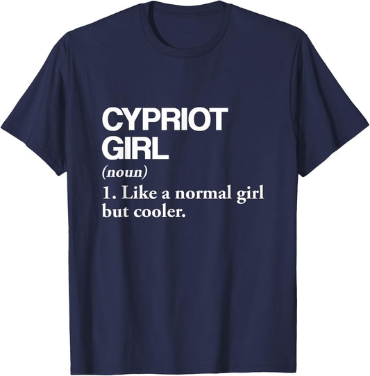 Cypriot Girl Definition Cyprus Flag Country Language T-Shirt - T-Shirt | Navy