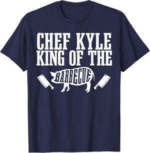 Chef Kyle Is King of The Barbecue BBQ Grilling Master T-Shirt - T-Shirt | Navy