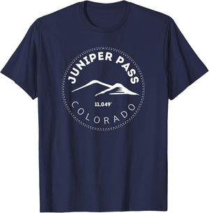 Juniper Pass Colorado - Elevated Mountain Pass T-Shirt - T-Shirt | Navy