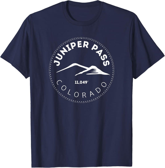 Juniper Pass Colorado - Elevated Mountain Pass T-Shirt - T-Shirt | Navy