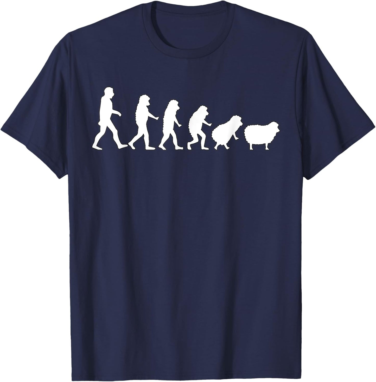 Sheeple Evolution Of human to sheep wake up sheeple T-Shirt - T-Shirt | Navy