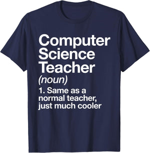 Computer Science Teacher Definition Back To School First Day Women Girls Kids T-Shirt - T-Shirt | Navy