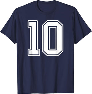 Number 10 Fan Player Jersey Style #10 Men Women Kids T-Shirt - T-Shirt | Navy
