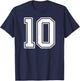 Number 10 Fan Player Jersey Style #10 Men Women Kids T-Shirt - T-Shirt | Navy
