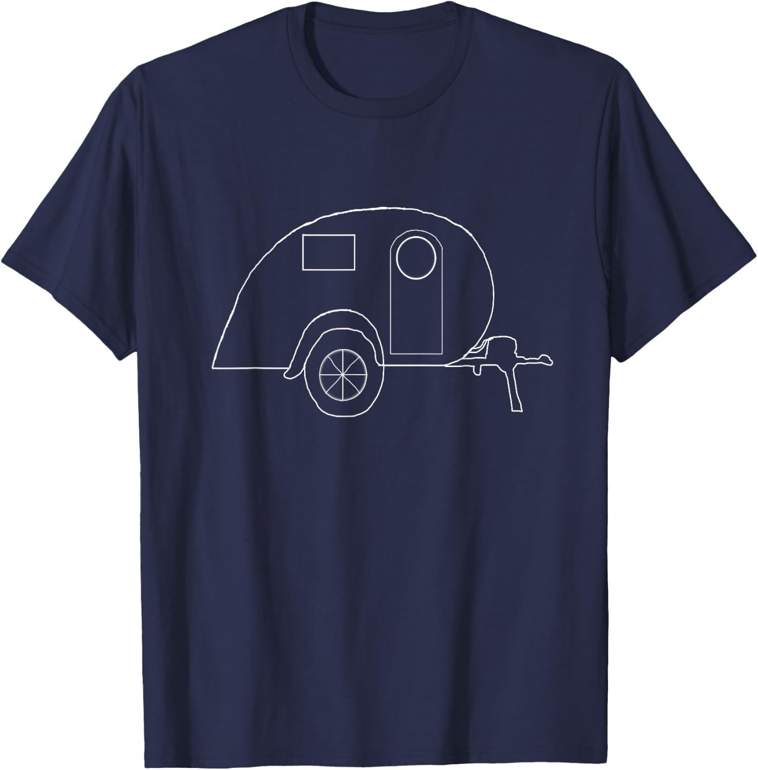 Teardrop Trailer Travel Caravan RV Tiny House Camper T-Shirt - T-Shirt | Navy