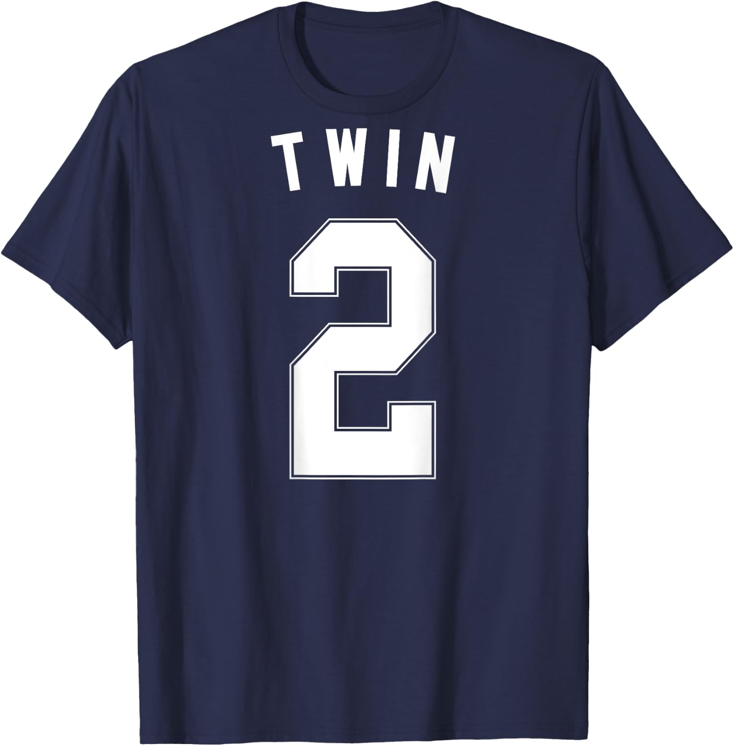 TWIN 2 shirt funny matching adult kid jersey identical twin T-Shirt - T-Shirt | Navy