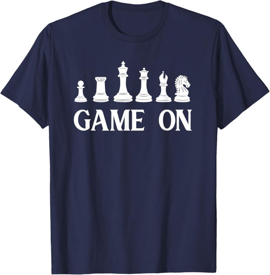 Game On Chess Pieces Funny Board Game Themed Gift Men Kids T-Shirt - T-Shirt | Navy