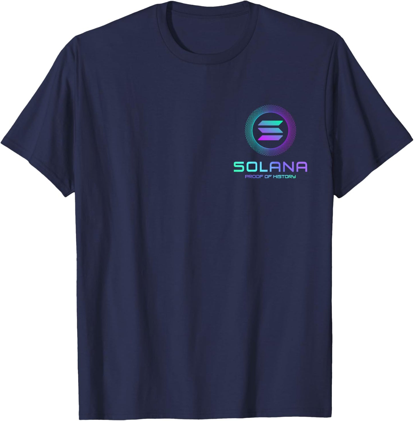 Solana SOL Logo Decentralized Application | Solana Crypto T-Shirt - T-Shirt | Navy