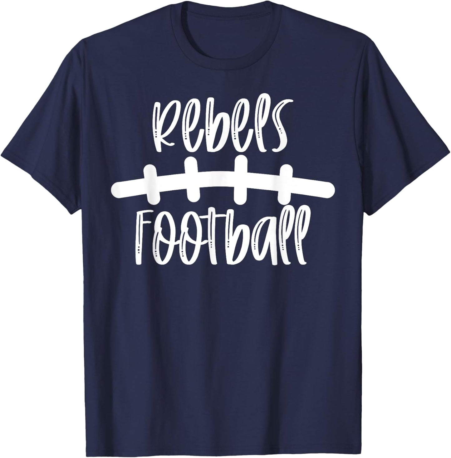 Rebels Football School Spirit Team Mascot Game Night T-Shirt - T-Shirt | Navy