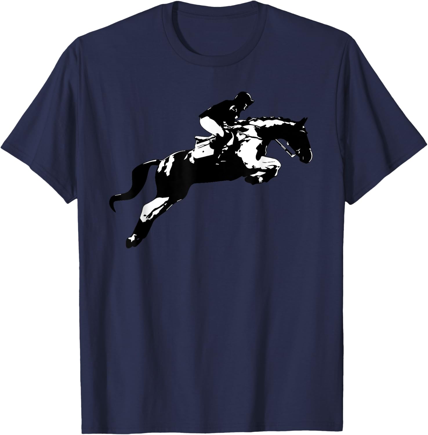 Cute English Riding Hunter Jumper Girl Riding Horse Gift T-Shirt - T-Shirt | Navy