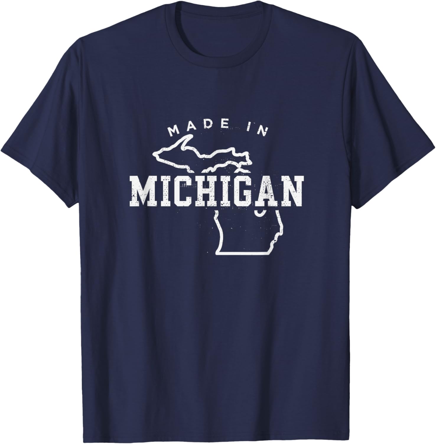 Made In Michigan Michigan Patriotic US Map Hometown Women Men T-Shirt - T-Shirt | Navy