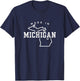 Made In Michigan Michigan Patriotic US Map Hometown Women Men T-Shirt - T-Shirt | Navy