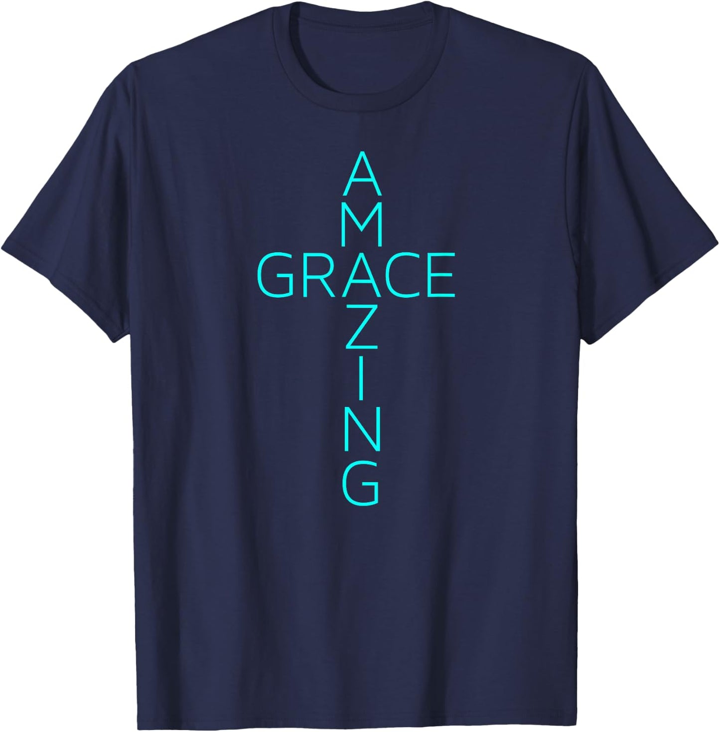 Amazing Grace Cross Gods Grace & Mercy T Shirt T-Shirt - T-Shirt | Navy