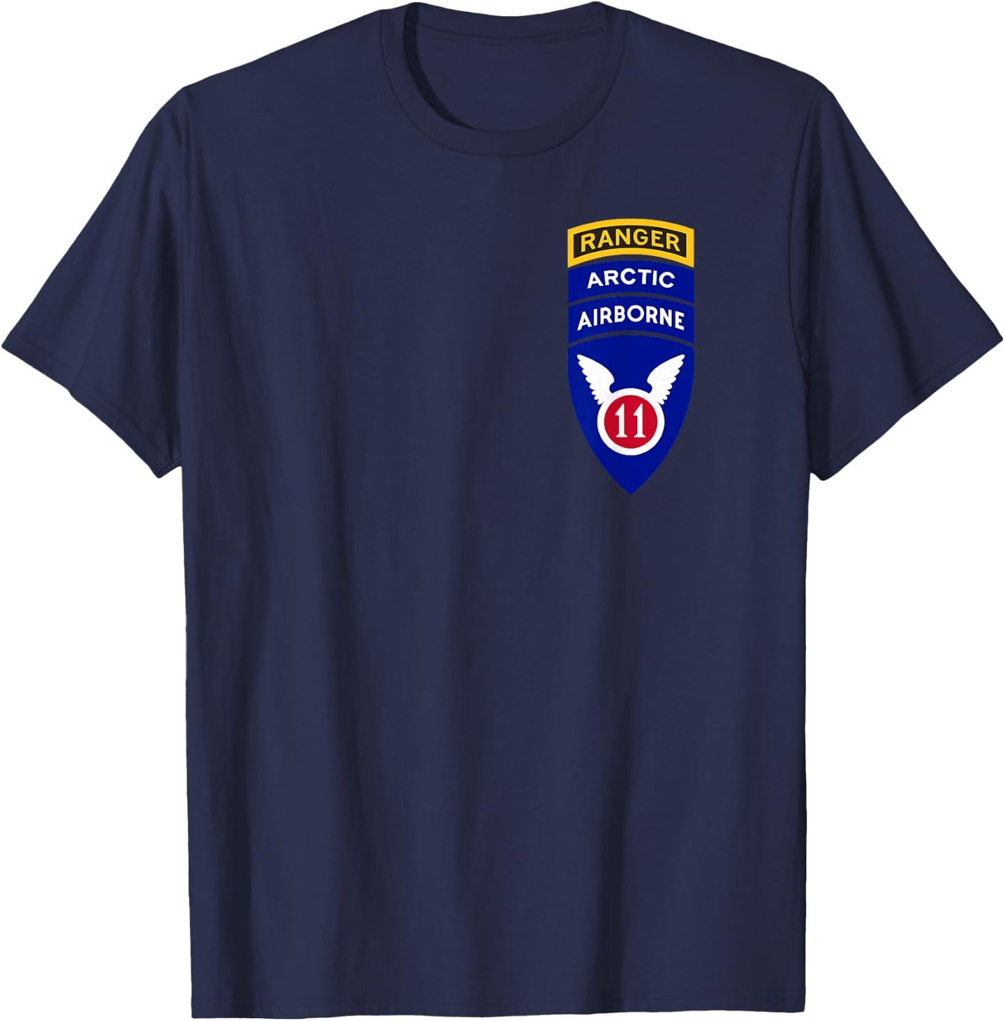 11th Airborne Division Patch & Ranger Tab - Arctic Angels T-Shirt - T-Shirt | Navy
