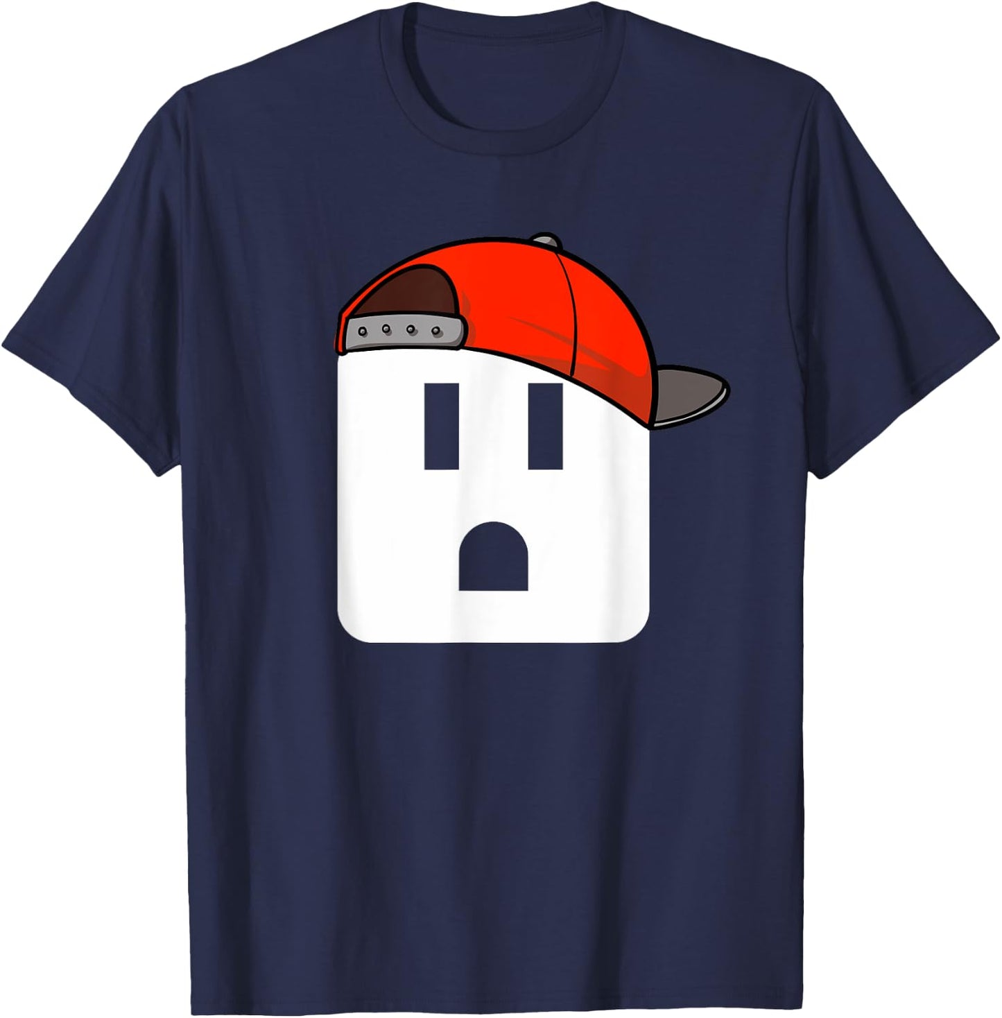 Funny Electrician Electrical Plug Face Electricians T-Shirt - T-Shirt | Navy