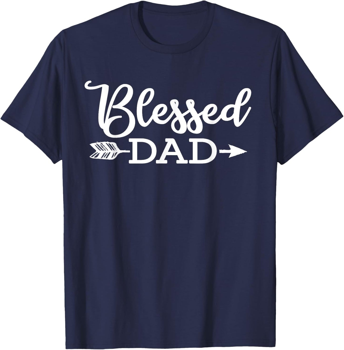 Blessed Dad Religious Jesus Christian Faith Church Papa Gift T-Shirt - T-Shirt | Navy